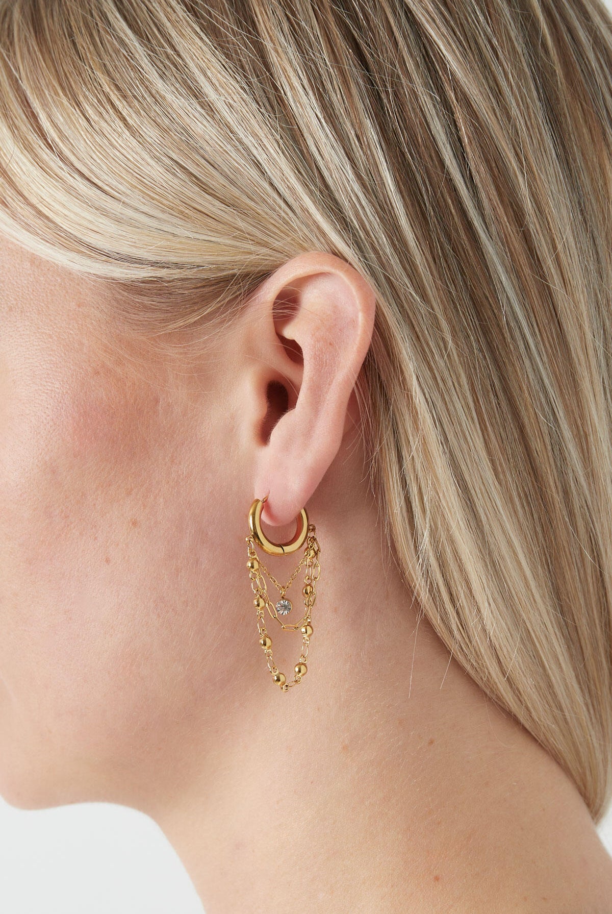 earrings chained up