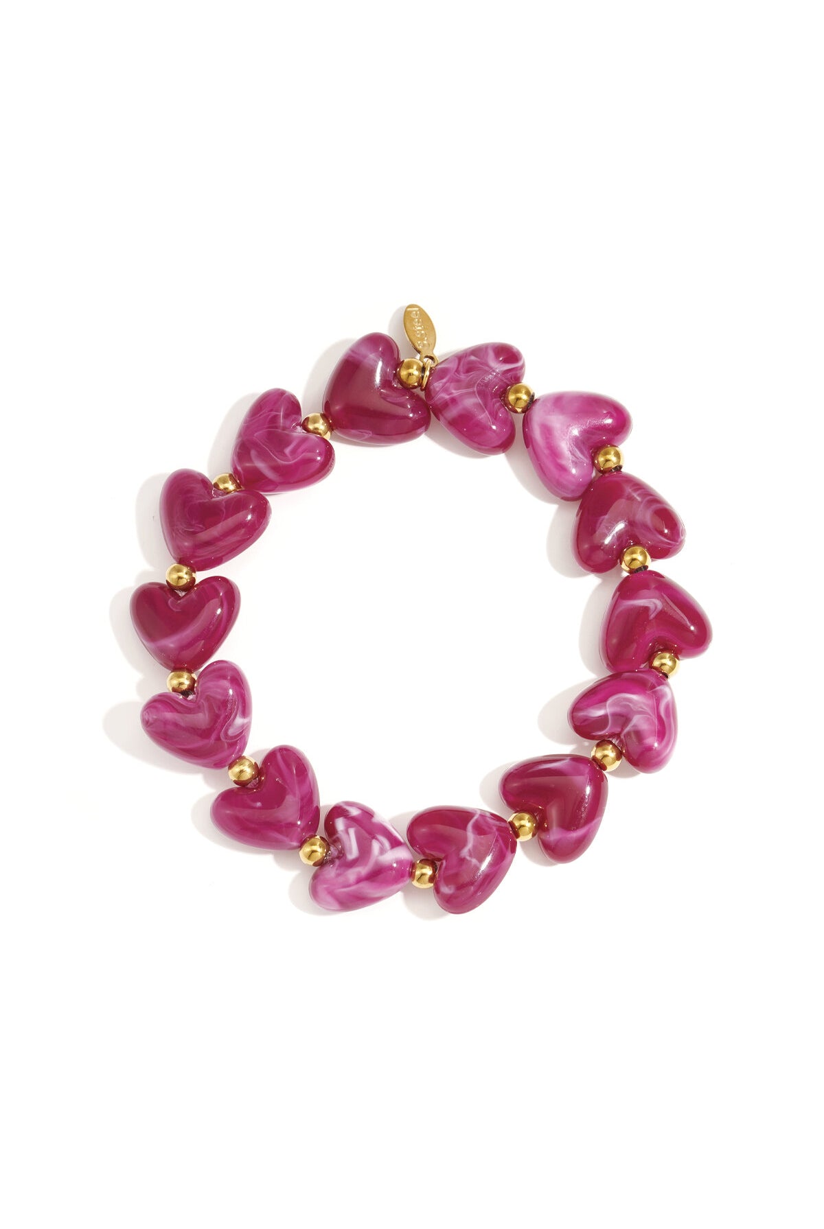 Elastic heart beaded bracelet
