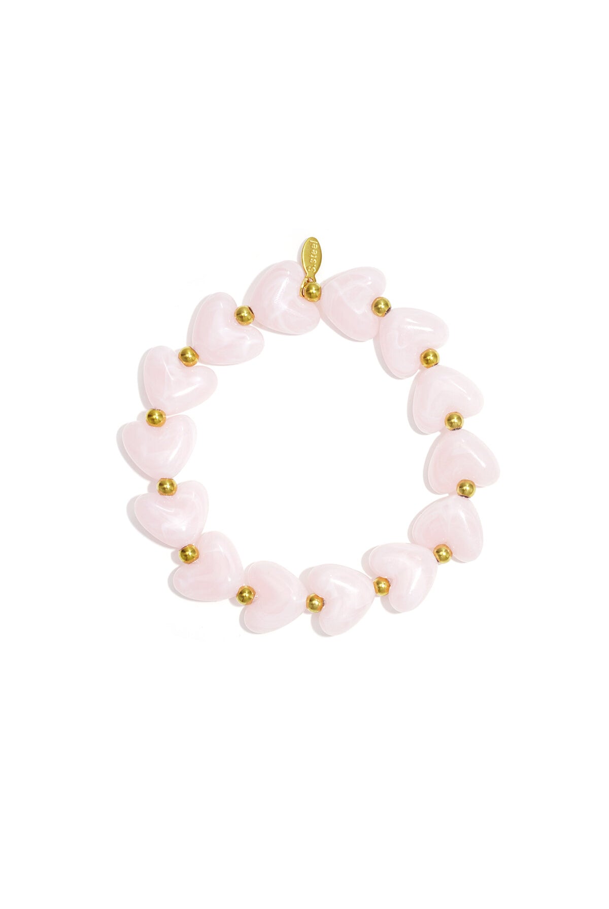 Elastic heart beaded bracelet
