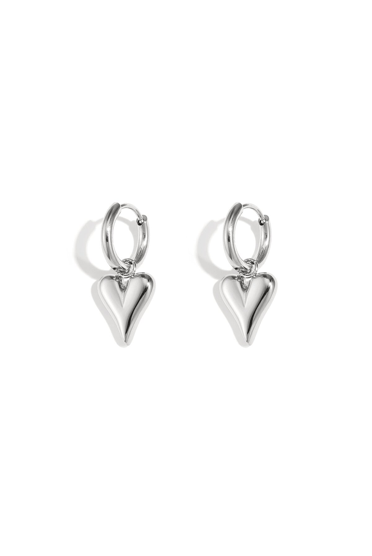 stainless steel heart shaped earrings