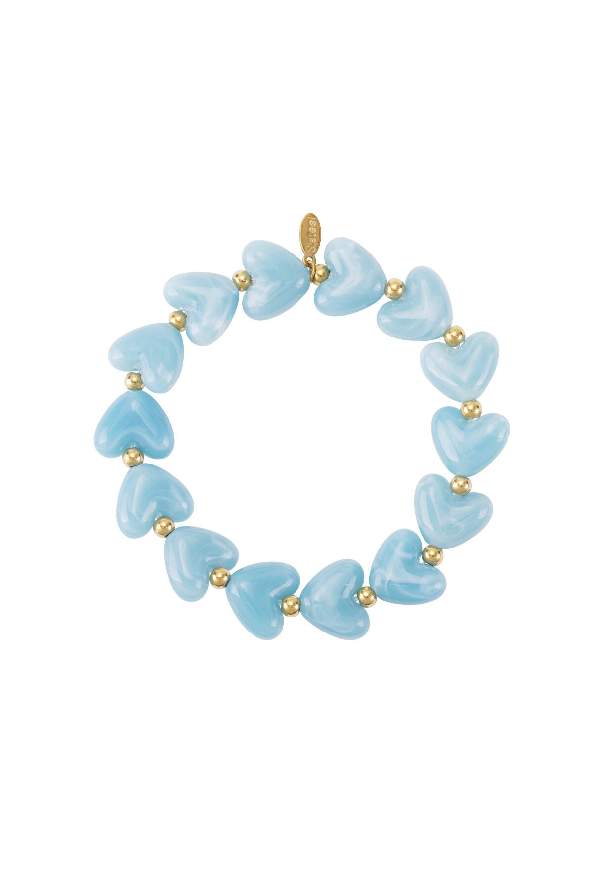 Elastic heart beaded bracelet