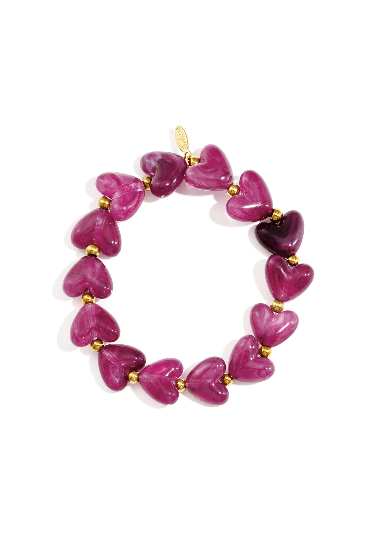 Elastic heart beaded bracelet