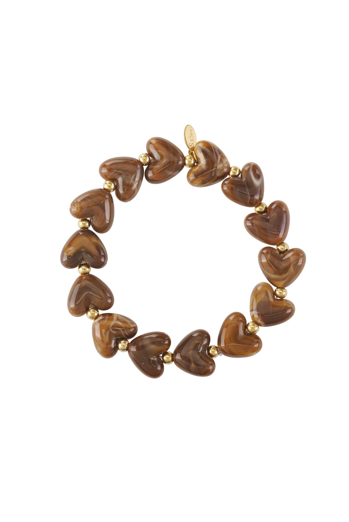Elastic heart beaded bracelet