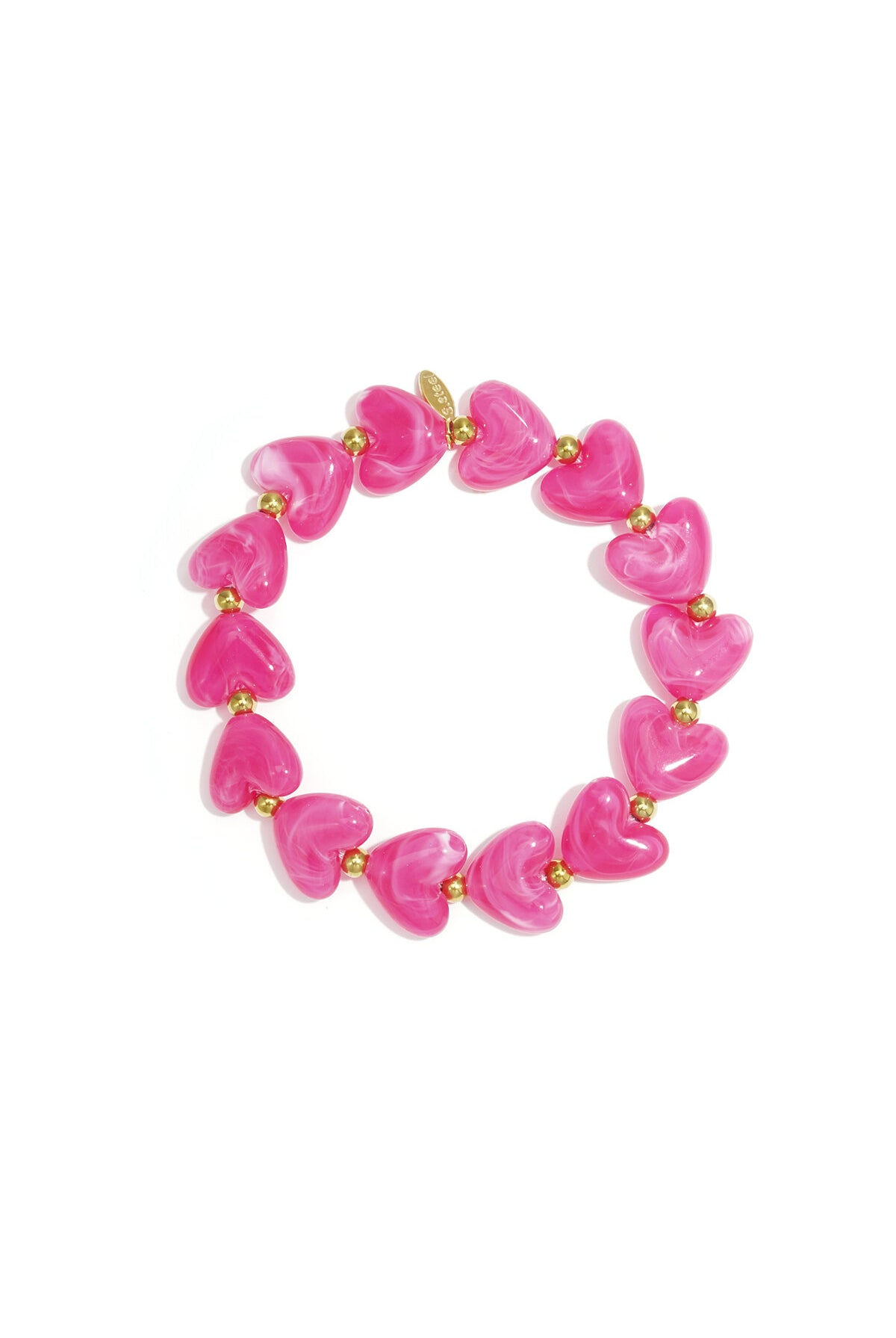 Elastic heart beaded bracelet