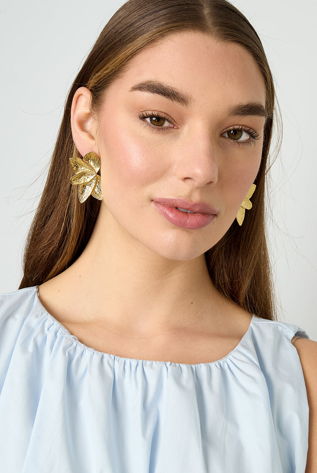 Stainless Steel Stud Earrings leaf Casual Daily Simple Series Women's jewelry