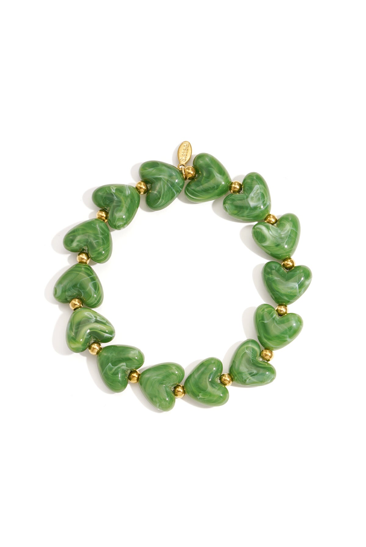 Elastic heart beaded bracelet