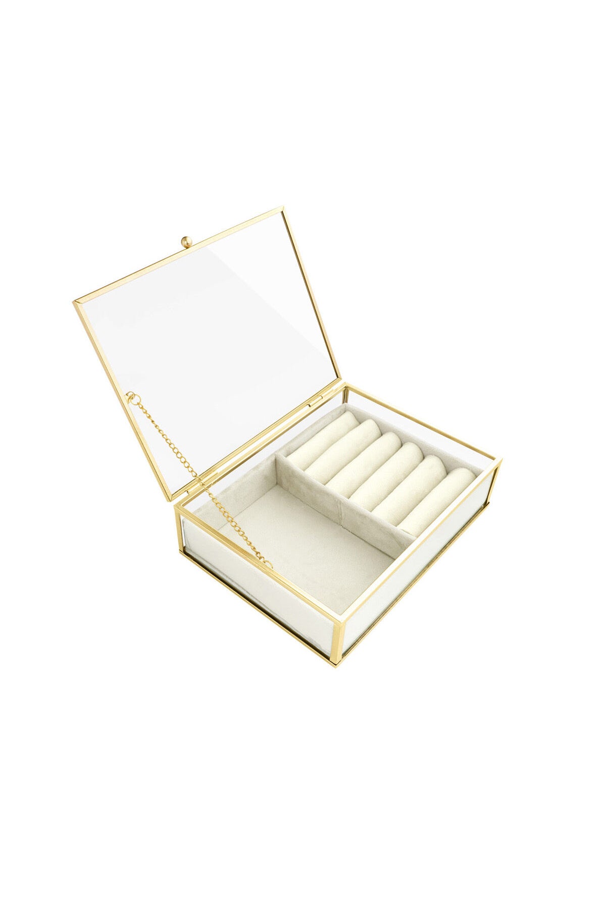 Glass two-compartment display