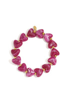 Elastic heart beaded bracelet