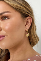 Earrings with heart and beads