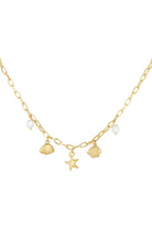 short necklace with beach charms