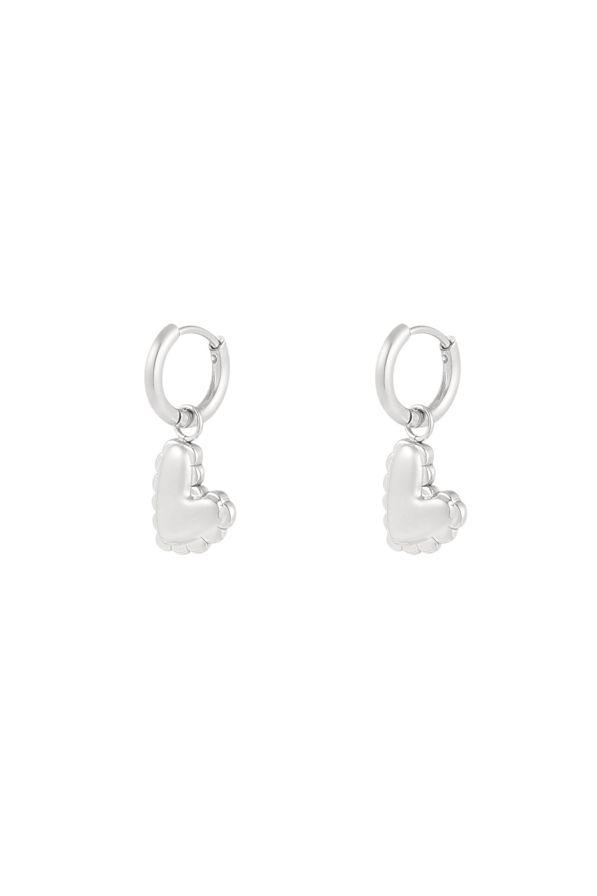 small hanging heart charm earrings