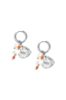 Earrings with beads and heart charm