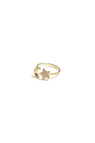 Adjustable ring with moon and shiny star